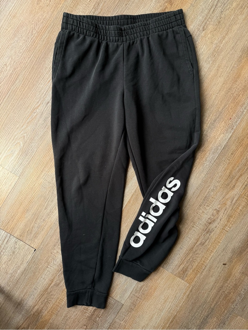 Woman’s Adidas Black Jogger Pants with White Logo